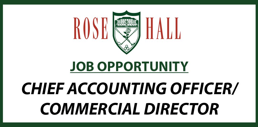 CHIEF ACCOUNTING OFFICER/COMMERCIAL DIRECTOR – JOB OPPORTUNITY